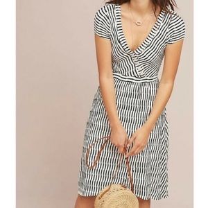 Anthropologie Maeve Paladino Stripe V-Neck Dress